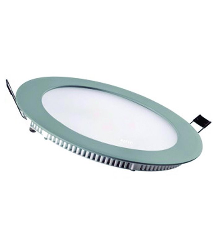 Downlight LED K redondo extraplano 18W Gris plata corte Ø205 mm 1440Lm IP20