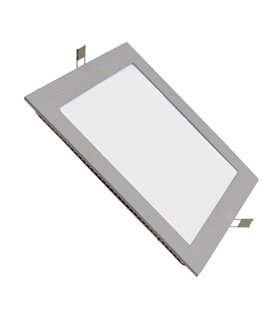 Downlight LED cuadrado extraplano 18W Gris plata corte 205x205 mm 1600Lm IP20