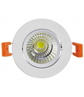 Downlight LED redondo empotrable orientable 7W corte Ø75mm 665Lm IP20