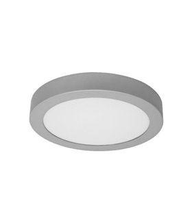 Plafón LED K superficie 18W Gris plata Ø220mm 1440Lm IP20