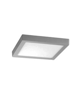 Plafón LED K cuadrado superficie 18W Gris plata 220x220mm 1440Lm IP20