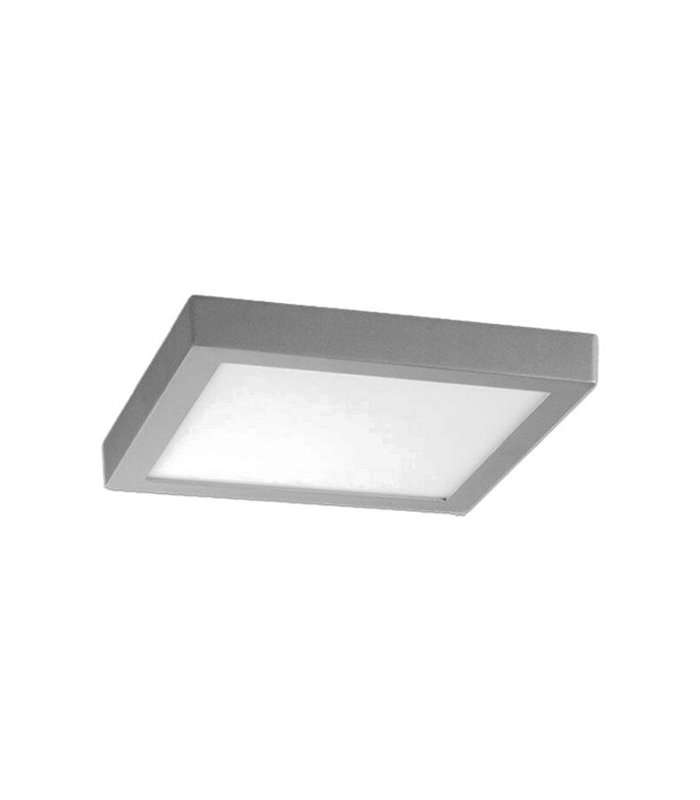 Plafón LED K cuadrado superficie 18W Gris plata 220x220mm 1440Lm IP20