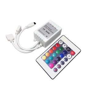 Controlador Tira LED RGB 12/24V, dimable paratélécommande IR 24 teclas