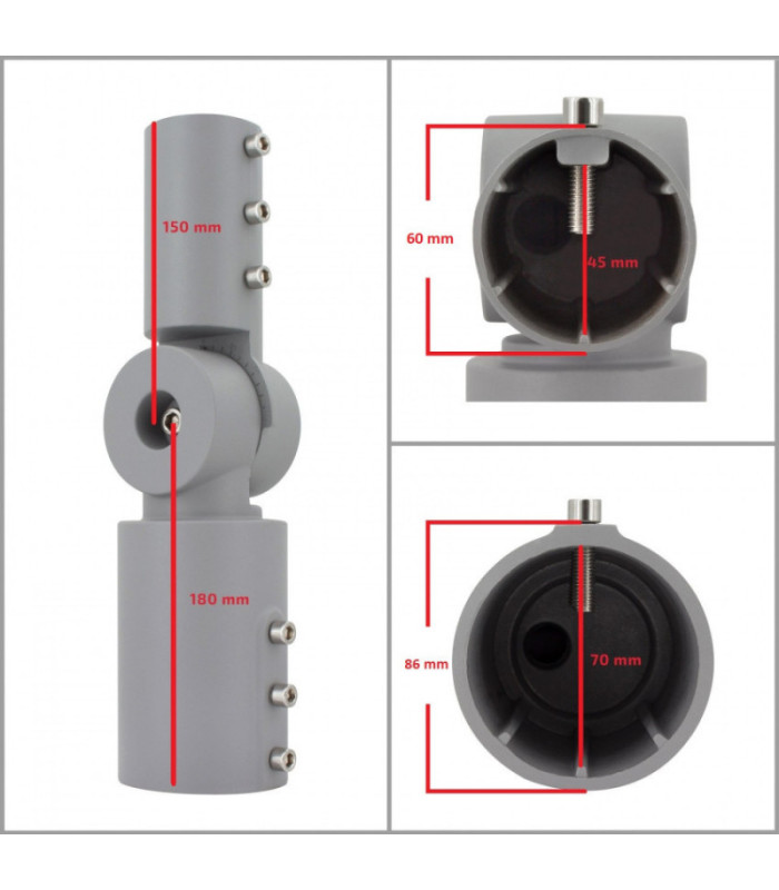Soporte brazo direccionable 90º para farola montaje en columna
