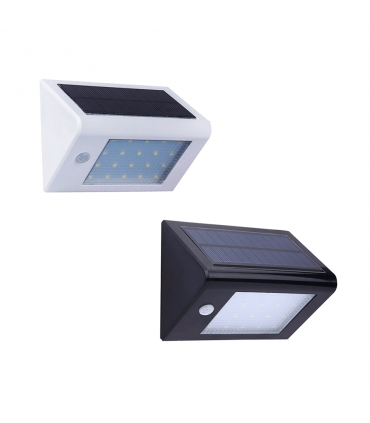 Aplique solar LED para exterior (Detector de movimiento, 3 W, 300 lm,  Blanco frío, Negro)
