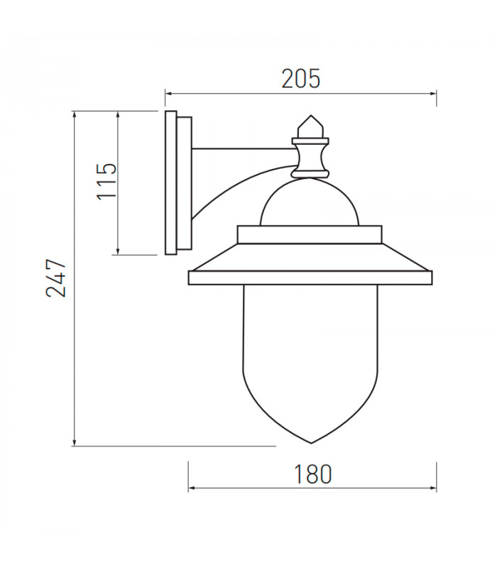 Aplique de pared exterior TOSKANA para E27 IP54