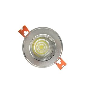Downlight LED redondo empotrable orientable 7W Gris plata corte Ø75mm 665Lm IP20