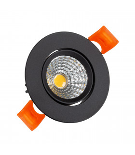 Downlight LED redondo Negro empotrable orientable 5W corte Ø55mm 450Lm IP20