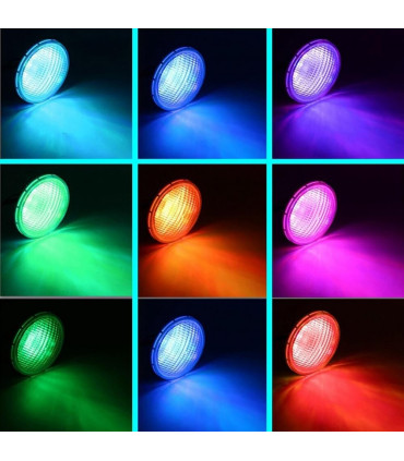 Lámpara LED RGB PAR56 G53 45W 12VAC para piscinas