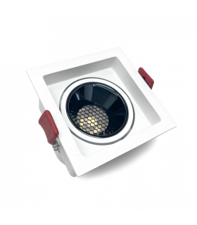 Downlight LED BARI M cuadrado 5W·8W·12W potencia seleccionable corte Ø75mm IP20
