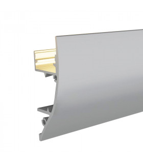 Perfil de aluminio CORNISA gris plata para tira LED 17x43x2000mm