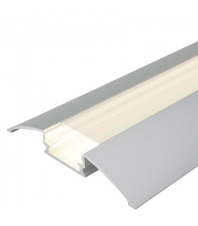 Perfil de aluminio RODAPIE gris plata para tira LED 52x8x2000mm