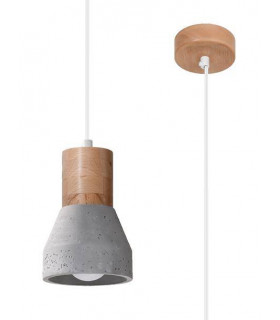 Lámpara colgante MERI E27 hormigón/madera
