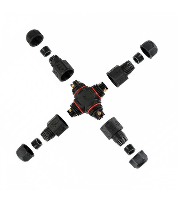 Conector estanco "X" IP68 3 hilos para luminarias de exterior
