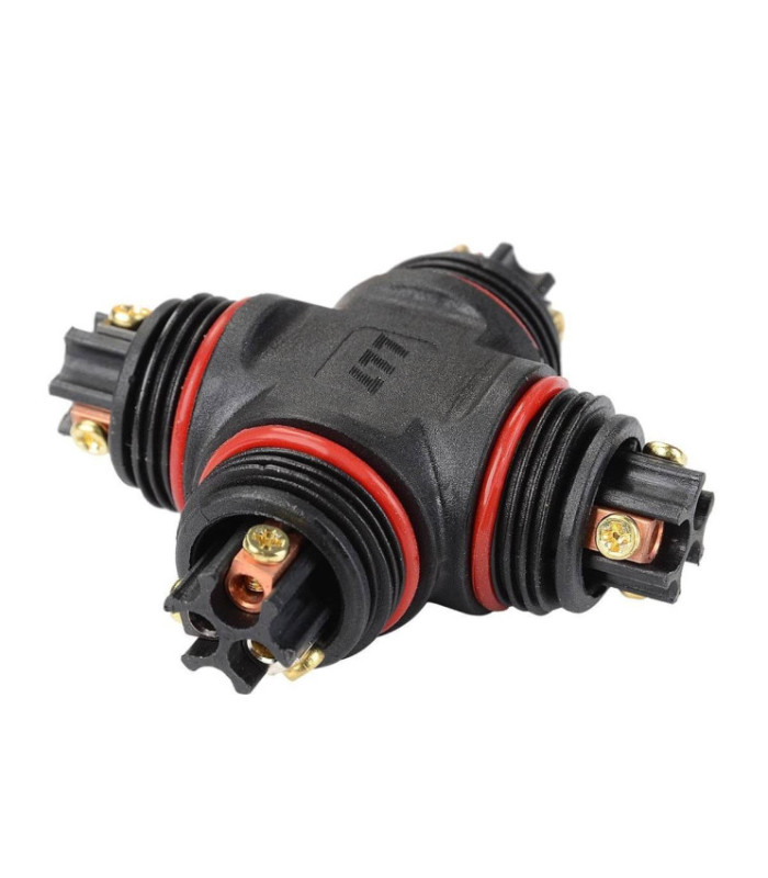 Conector estanco "X" IP68 3 hilos para luminarias de exterior