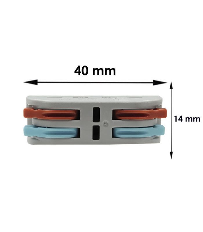 Conector rápido 2 entradas / 2 salidas 2 polos IP20