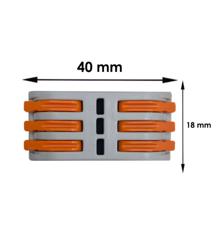 Conector rápido 3 entradas / 3 salidas 3 polos IP20