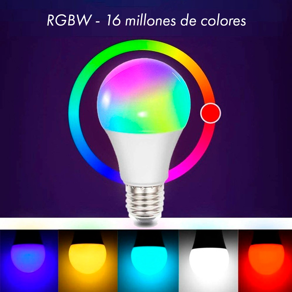 Bombilla Led Smart Wifi Tuya App Compatible con Alexa y google home E27 A60  10W RGB